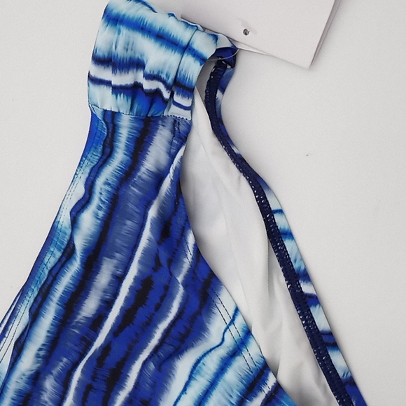 La Blanca Serene Side Shirred Hipster Bikini Bottom Blue - Picture 7 of 13